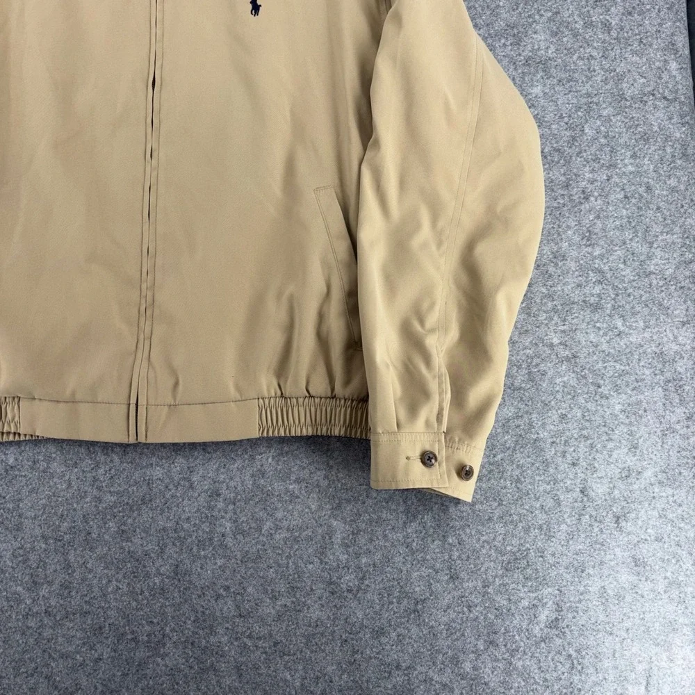 VTG Ralph Lauren Men XL Khaki Bi-Swing Windbreaker Harrington Jacket Pony Y2K